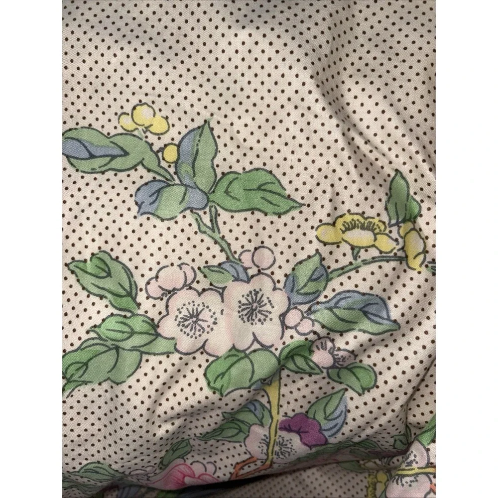 VTG Bedspread Light Weight Pink White‎ floral Hand sewn cotton Blanket  84x92